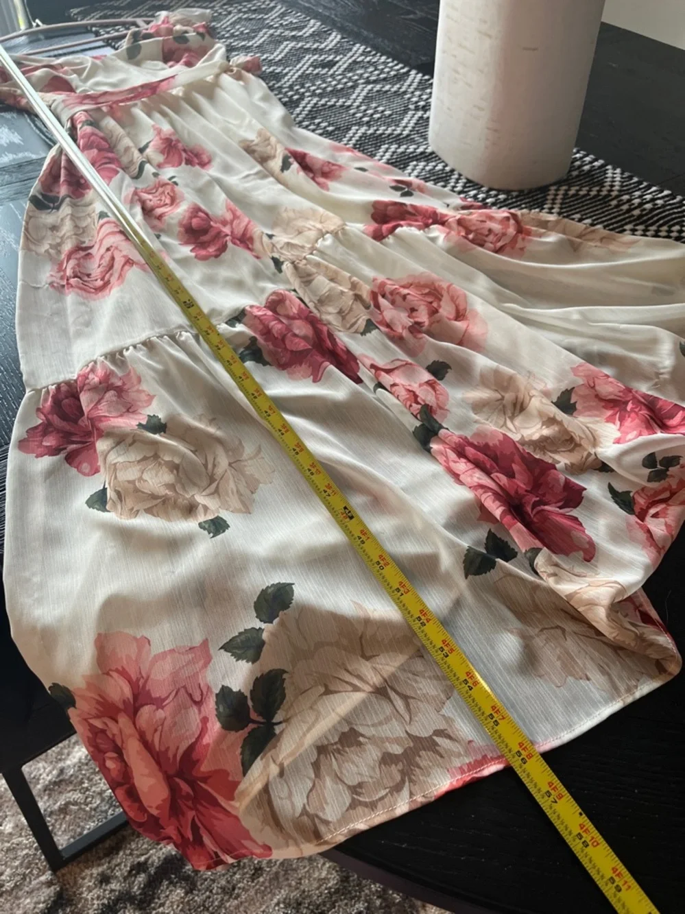 Premier Amour Floral Maxi Dress in Ivory and Pink Cottagecore Feminine SZ 6‎